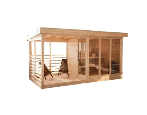 SAUNA Värme z tarasem — Nowoczesna sauna ogrodowa